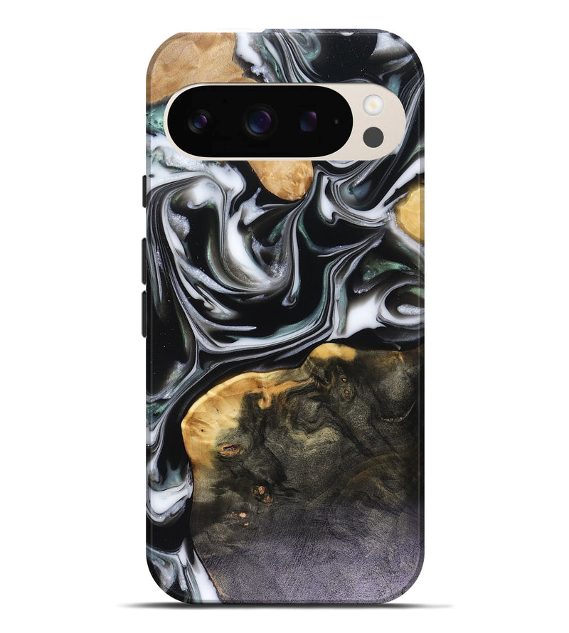 Pixel 9 Pro XL Wood Live Edge Phone Case - Helena (Black & White, 816139)