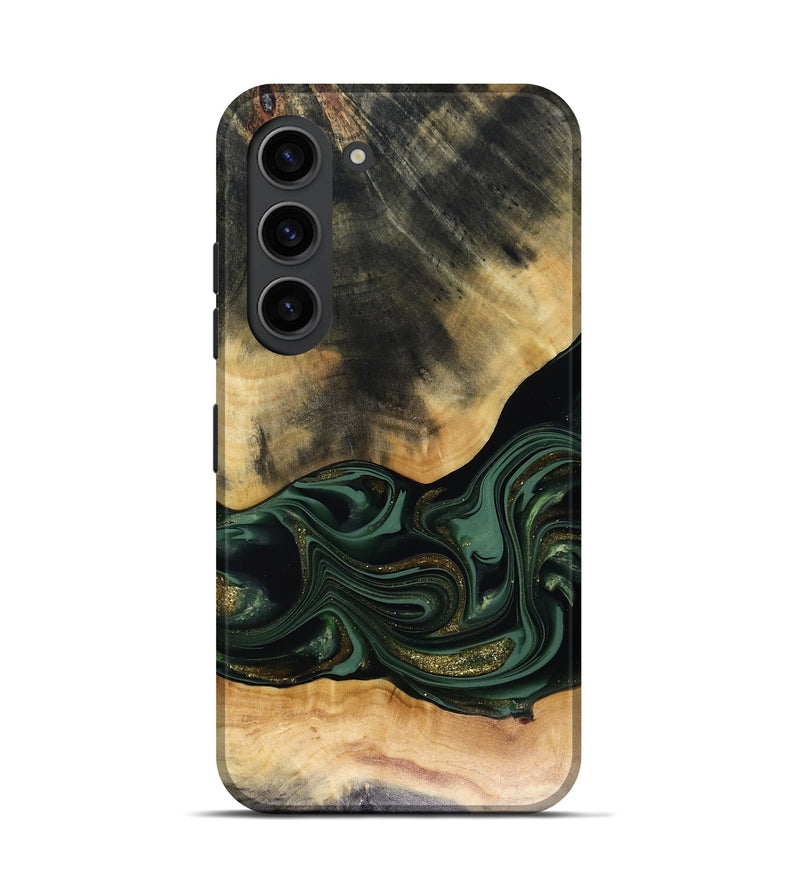 Galaxy S23 Wood Live Edge Phone Case - Ahmir (Green, 816140)