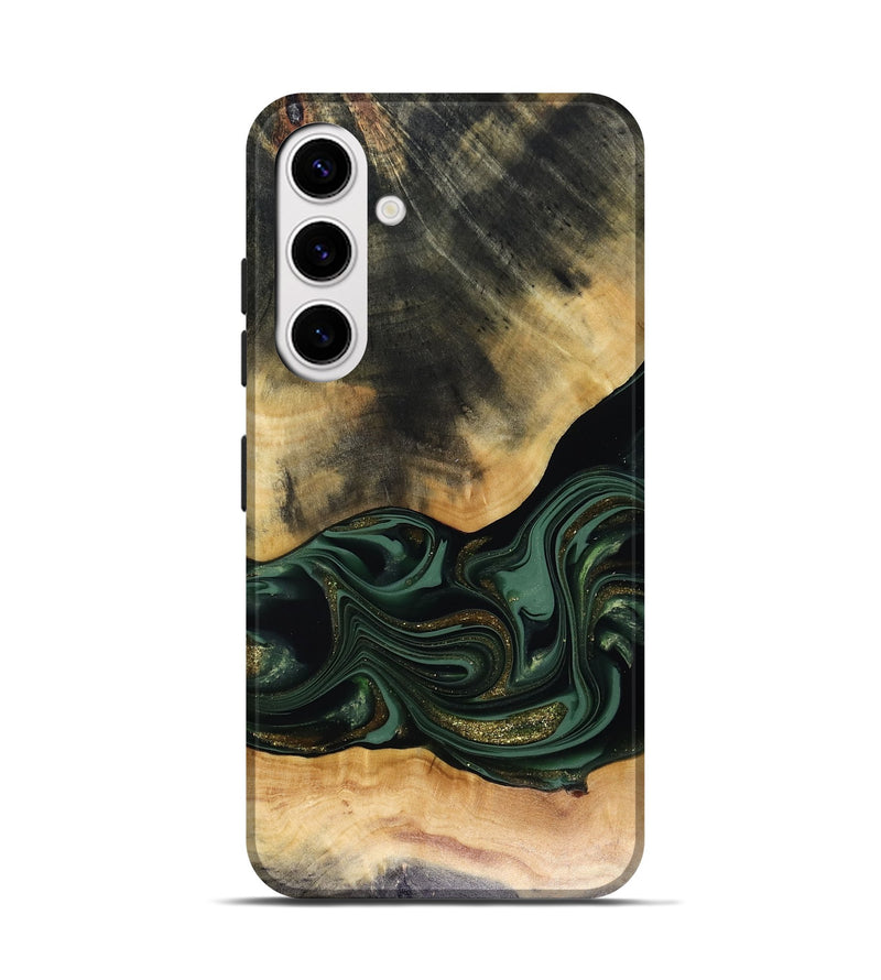 Galaxy S25 Wood Live Edge Phone Case - Ahmir (Green, 816140)