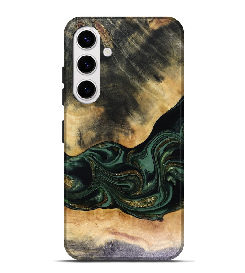 Galaxy S25 Plus Wood Live Edge Phone Case - Ahmir (Green, 816140)
