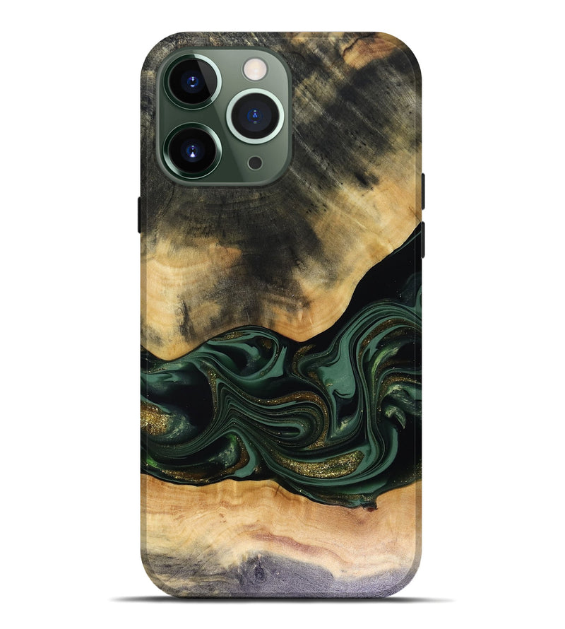 iPhone 13 Pro Max Wood Live Edge Phone Case - Ahmir (Green, 816140)