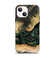iPhone 14 Wood Live Edge Phone Case - Ahmir (Green, 816140)