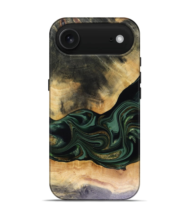 iPhone 17 Air Wood Live Edge Phone Case - Ahmir (Green, 816140)
