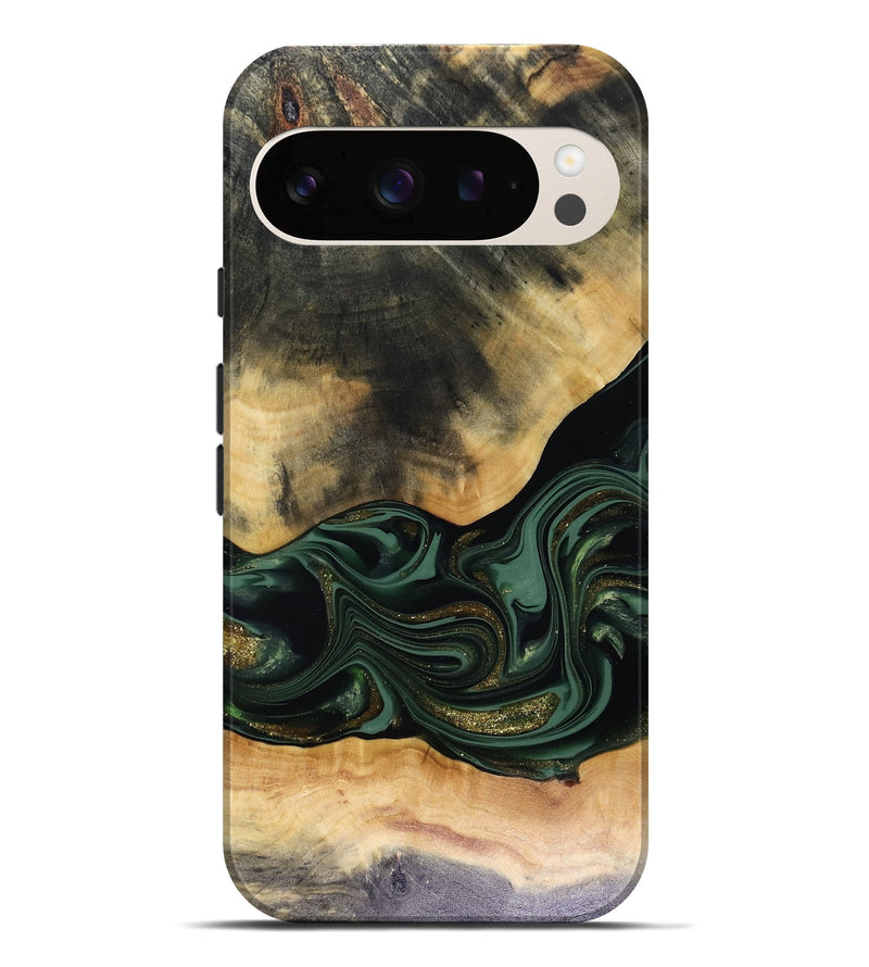 Pixel 10 Pro XL Wood Live Edge Phone Case - Ahmir (Green, 816140)