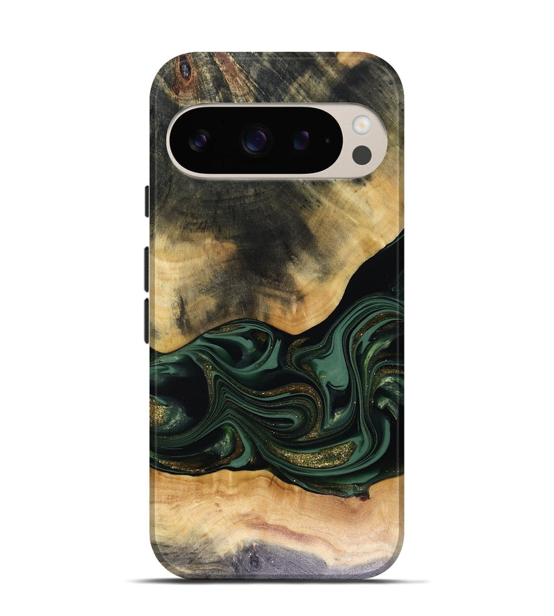Pixel 9 Pro Wood Live Edge Phone Case - Ahmir (Green, 816140)