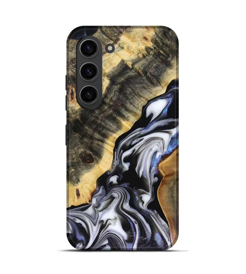 Galaxy S23 Wood Live Edge Phone Case - Kassie (Black & White, 816141)