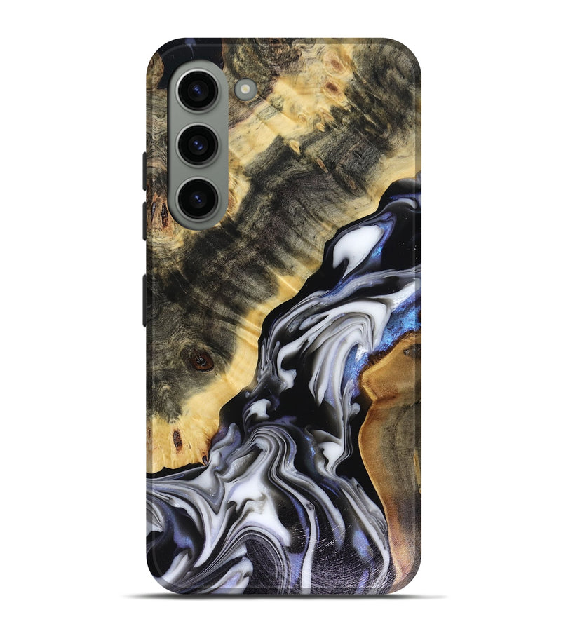 Galaxy S23 Plus Wood Live Edge Phone Case - Kassie (Black & White, 816141)