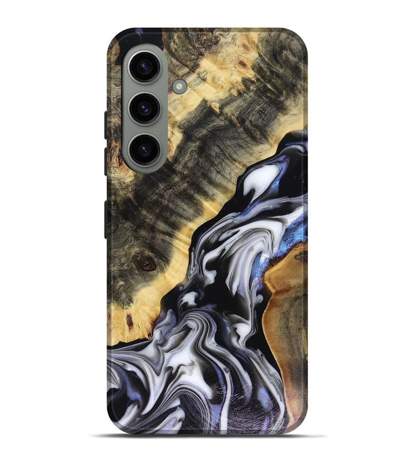 Galaxy S24 Plus Wood Live Edge Phone Case - Kassie (Black & White, 816141)