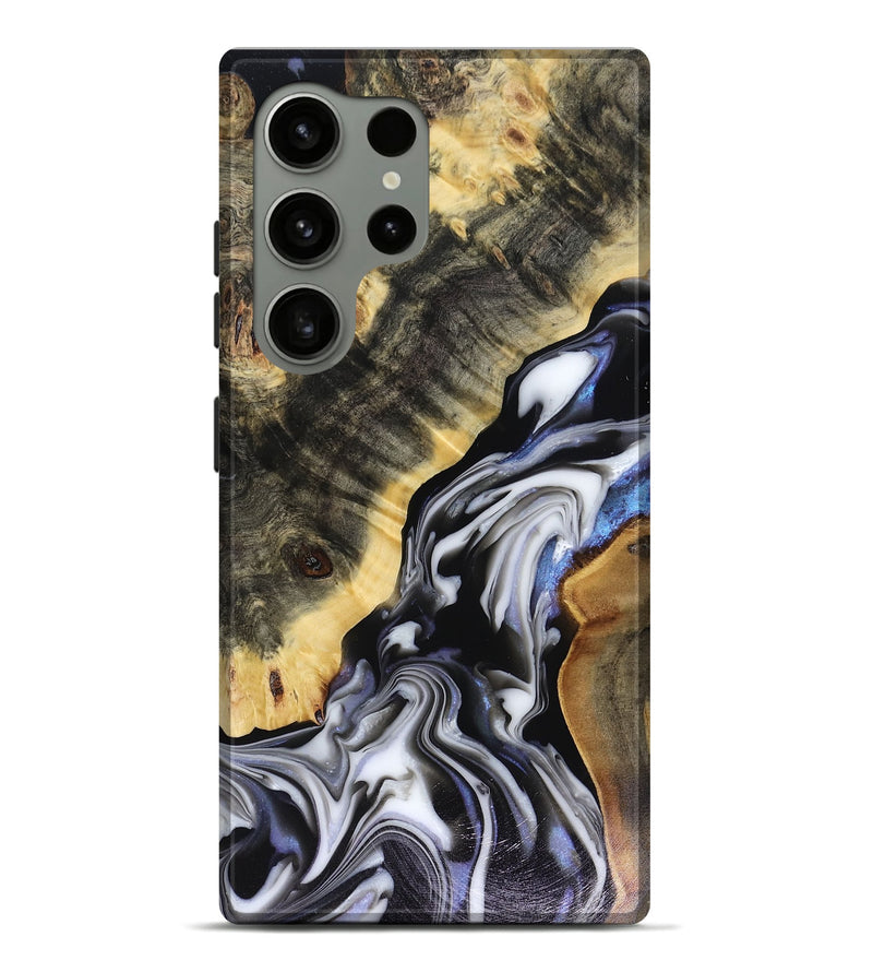 Galaxy S24 Ultra Wood Live Edge Phone Case - Kassie (Black & White, 816141)