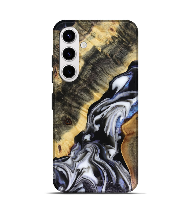 Galaxy S25 Wood Live Edge Phone Case - Kassie (Black & White, 816141)
