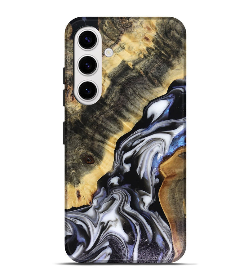 Galaxy S25 Plus Wood Live Edge Phone Case - Kassie (Black & White, 816141)