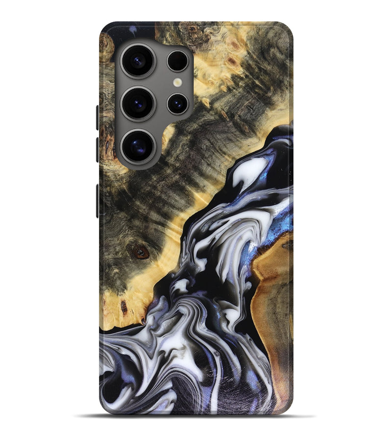 Galaxy S25 Ultra Wood Live Edge Phone Case - Kassie (Black & White, 816141)