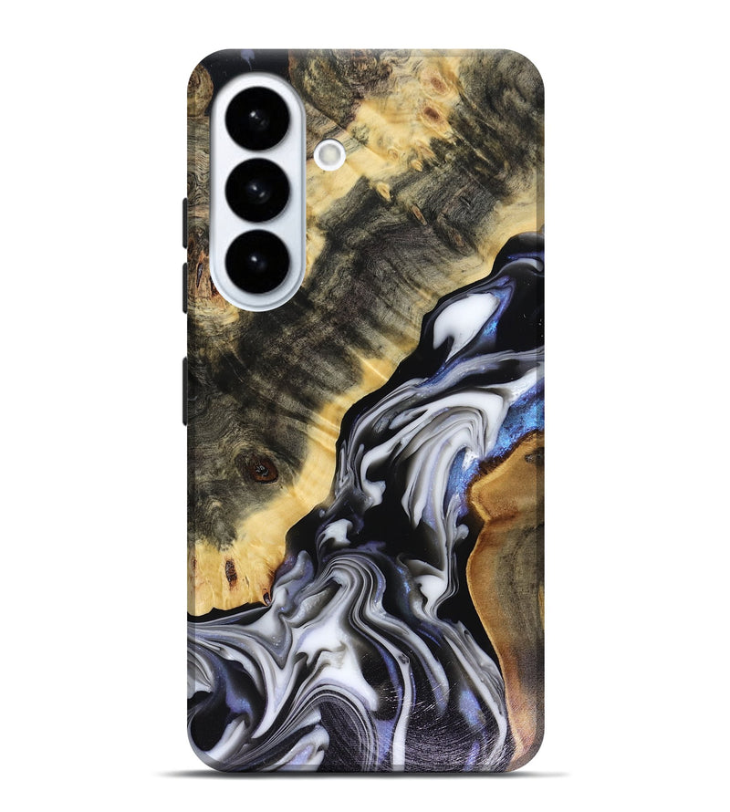 Galaxy S26 Plus Wood Live Edge Phone Case - Kassie (Black & White, 816141)