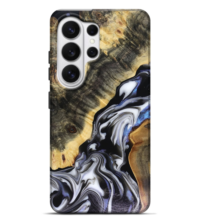 Galaxy S26 Ultra Wood Live Edge Phone Case - Kassie (Black & White, 816141)
