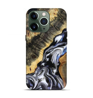 iPhone 13 Pro Wood Live Edge Phone Case - Kassie (Black & White, 816141)