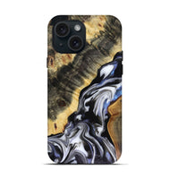 iPhone 15 Wood Live Edge Phone Case - Kassie (Black & White, 816141)
