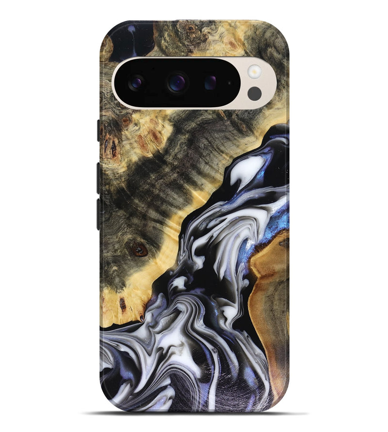 Pixel 9 Pro XL Wood Live Edge Phone Case - Kassie (Black & White, 816141)