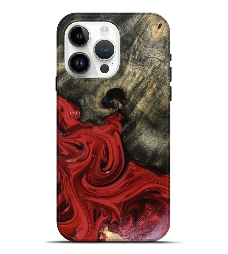 iPhone 15 Pro Max Wood Live Edge Phone Case - Jeramy (Red, 816142)