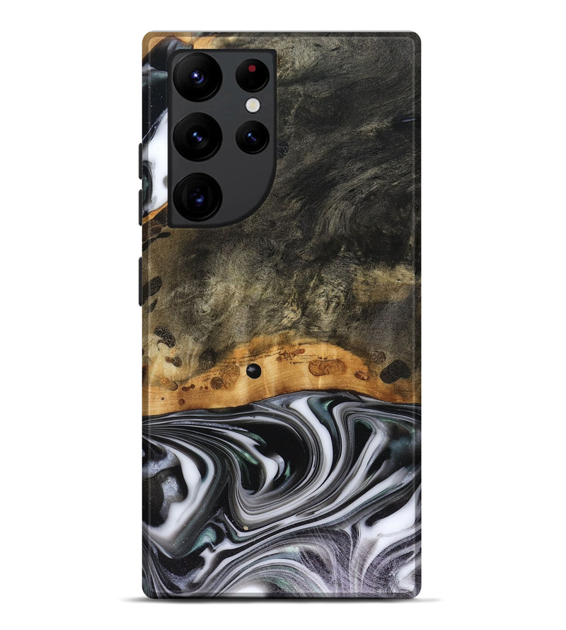 Galaxy S22 Ultra Wood Live Edge Phone Case - Kayson (Black & White, 816143)