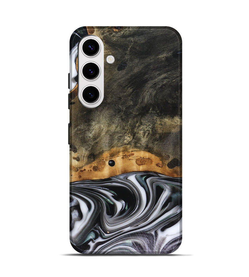 Galaxy S25 Wood Live Edge Phone Case - Kayson (Black & White, 816143)