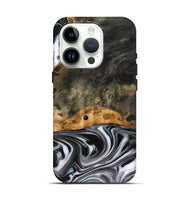 iPhone 15 Pro Wood Live Edge Phone Case - Kayson (Black & White, 816143)