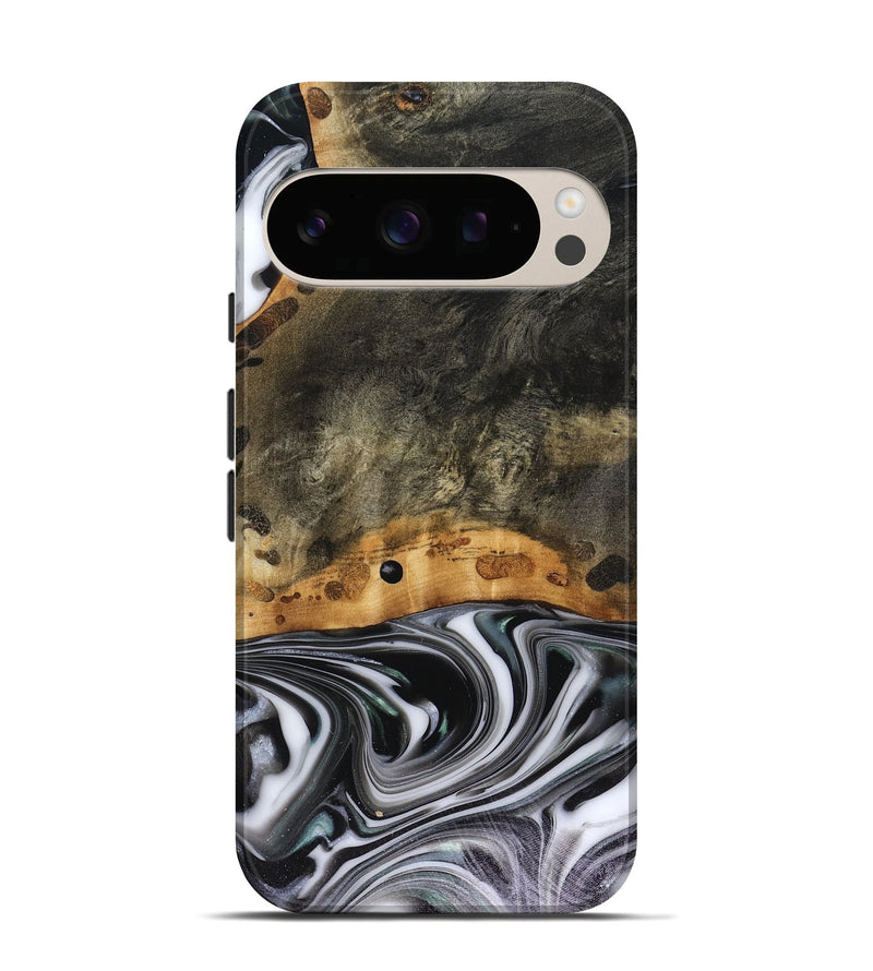 Pixel 10 Pro Wood Live Edge Phone Case - Kayson (Black & White, 816143)