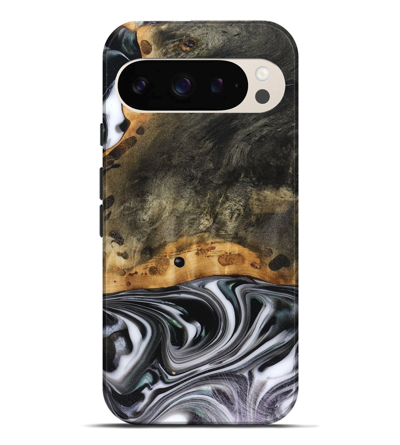 Pixel 10 Pro XL Wood Live Edge Phone Case - Kayson (Black & White, 816143)