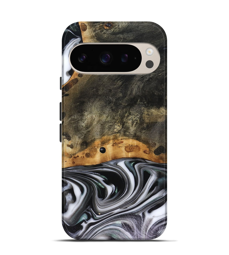 Pixel 9 Wood Live Edge Phone Case - Kayson (Black & White, 816143)