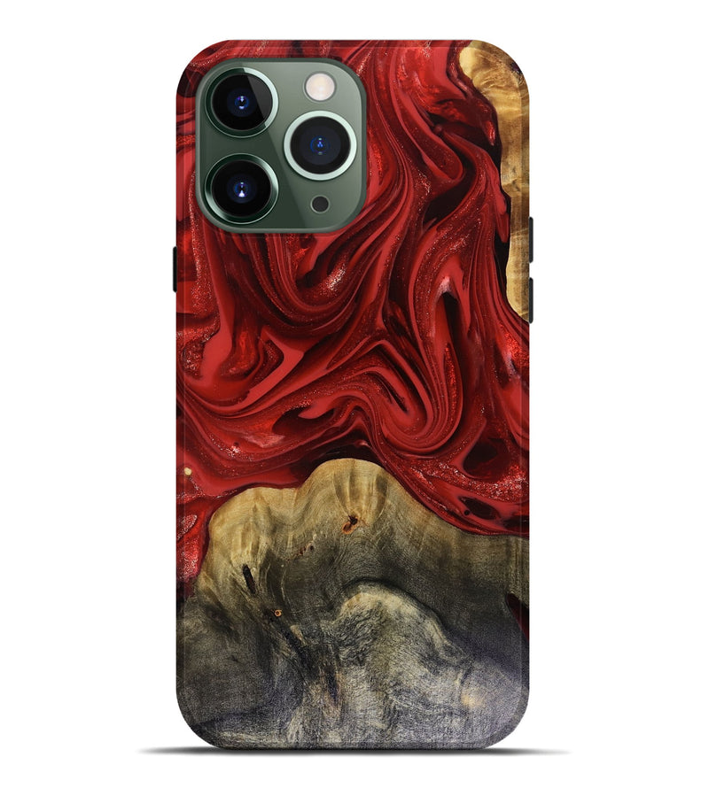 iPhone 13 Pro Max Wood Live Edge Phone Case - Oliver (Red, 816145)