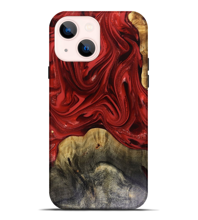 iPhone 14 Plus Wood Live Edge Phone Case - Oliver (Red, 816145)