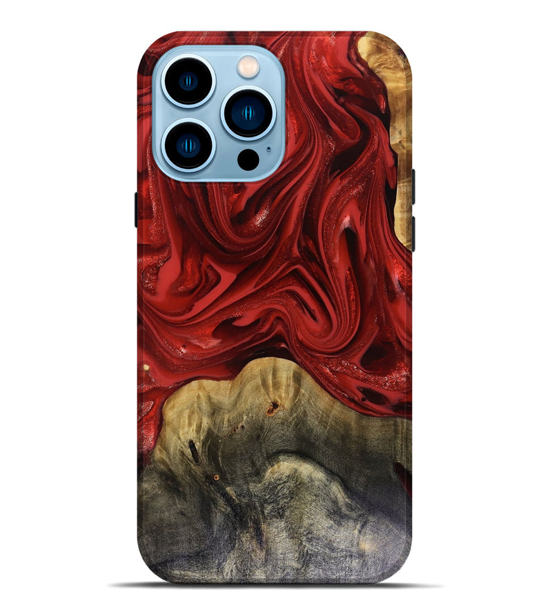 iPhone 14 Pro Max Wood Live Edge Phone Case - Oliver (Red, 816145)