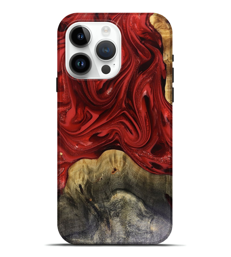 iPhone 15 Pro Max Wood Live Edge Phone Case - Oliver (Red, 816145)