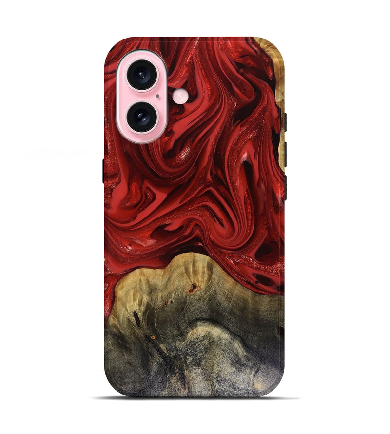 iPhone 17 Wood Live Edge Phone Case - Oliver (Red, 816145)