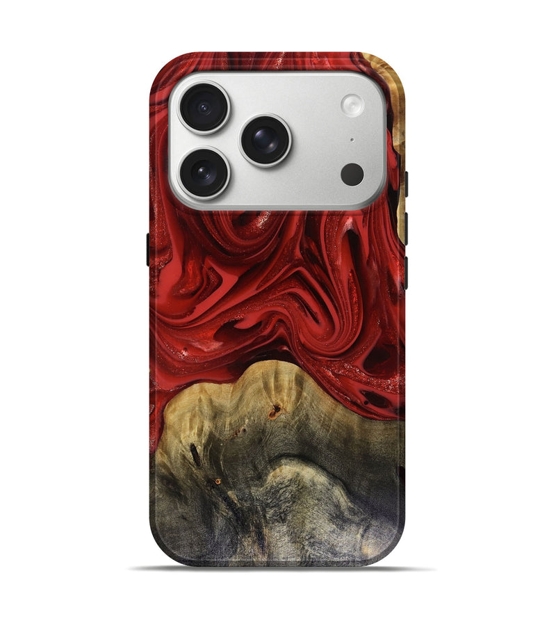 iPhone 17 Pro Wood Live Edge Phone Case - Oliver (Red, 816145)