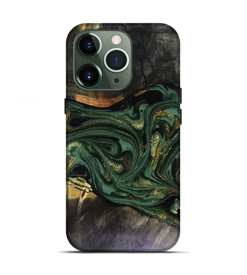 iPhone 13 Pro Wood Live Edge Phone Case - Murphy (Green, 816146)