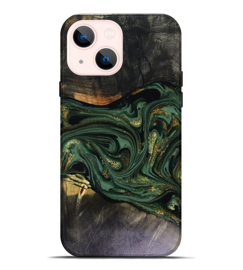 iPhone 14 Plus Wood Live Edge Phone Case - Murphy (Green, 816146)