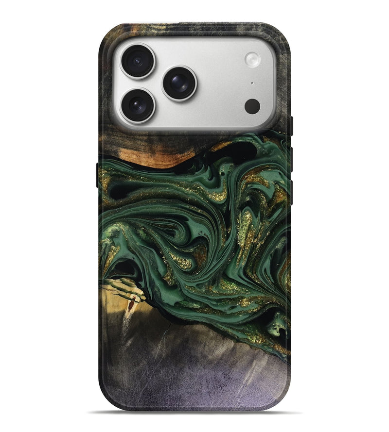 iPhone 17 Pro Max Wood Live Edge Phone Case - Murphy (Green, 816146)