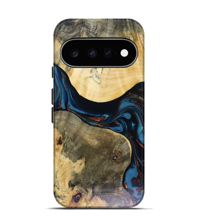 Pixel 11 Wood Live Edge Phone Case - Melinda (Teal & Gold, 816148)