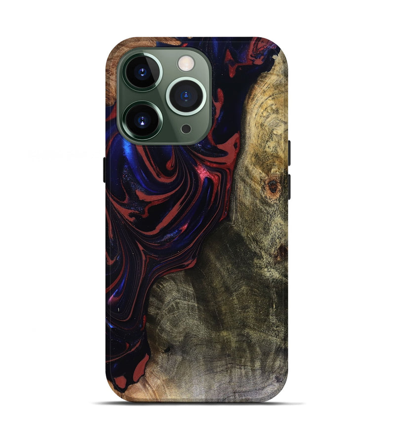 iPhone 13 Pro Wood Live Edge Phone Case - Cruz (Red, 816150)
