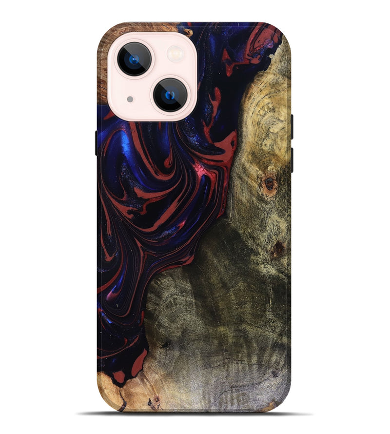 iPhone 14 Plus Wood Live Edge Phone Case - Cruz (Red, 816150)