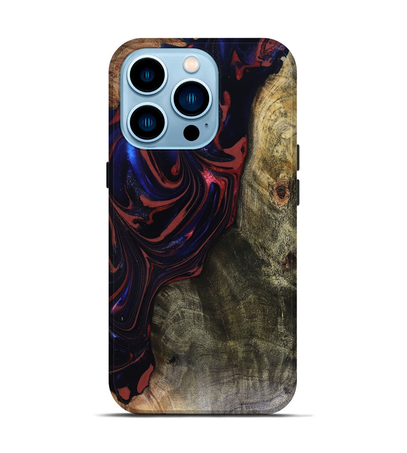 iPhone 14 Pro Wood Live Edge Phone Case - Cruz (Red, 816150)