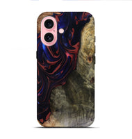 iPhone 16 Wood Live Edge Phone Case - Cruz (Red, 816150)