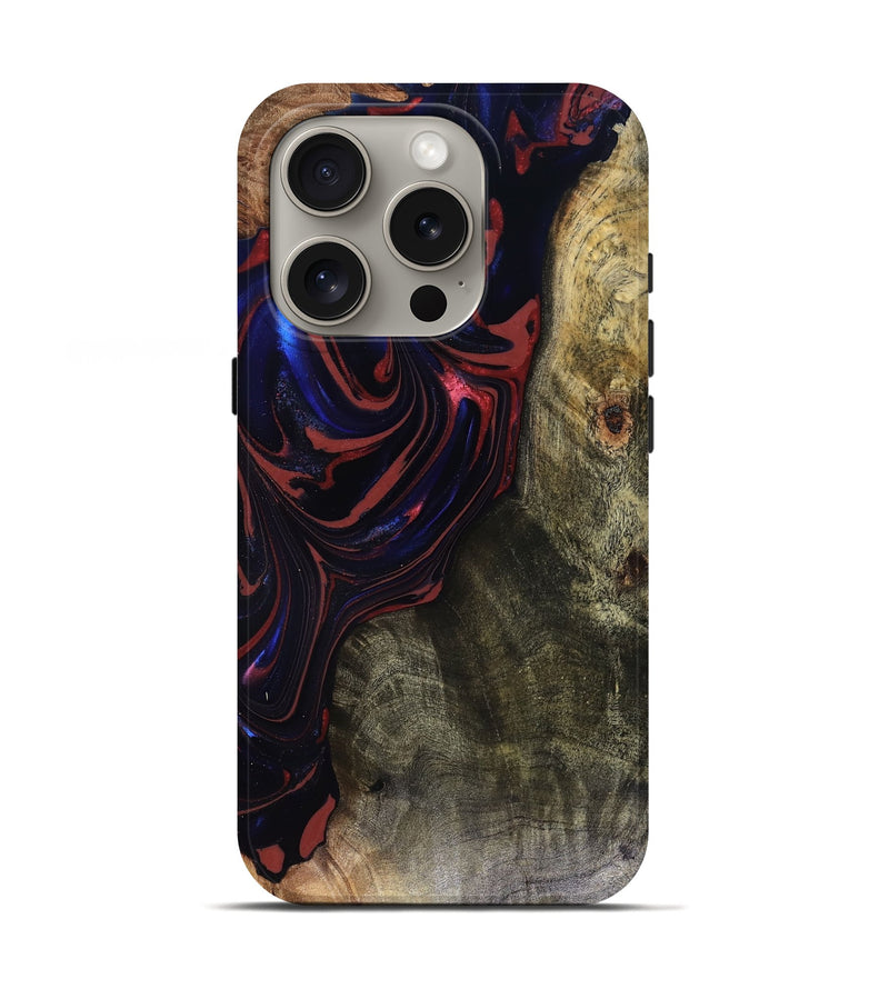 iPhone 16 Pro Wood Live Edge Phone Case - Cruz (Red, 816150)