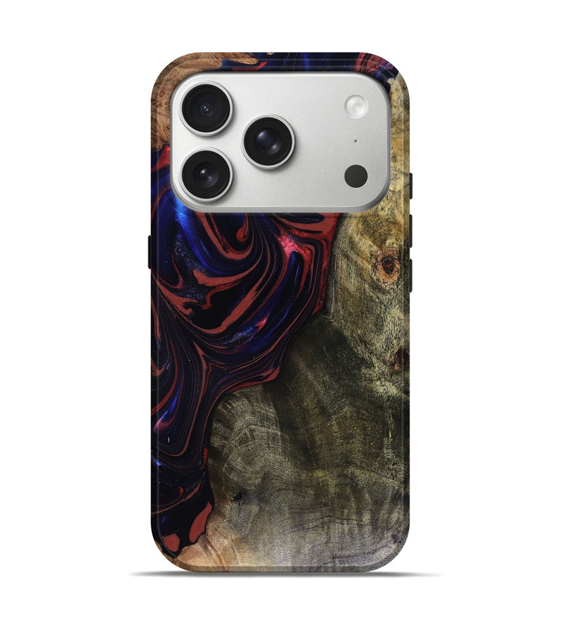 iPhone 17 Pro Wood Live Edge Phone Case - Cruz (Red, 816150)