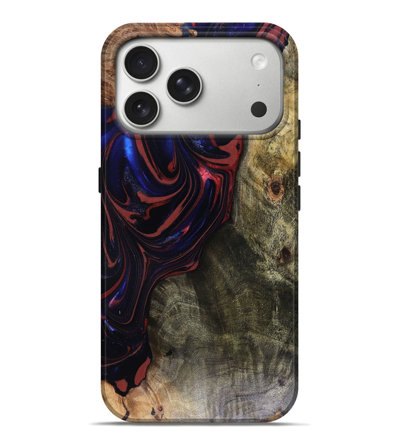 iPhone 17 Pro Max Wood Live Edge Phone Case - Cruz (Red, 816150)
