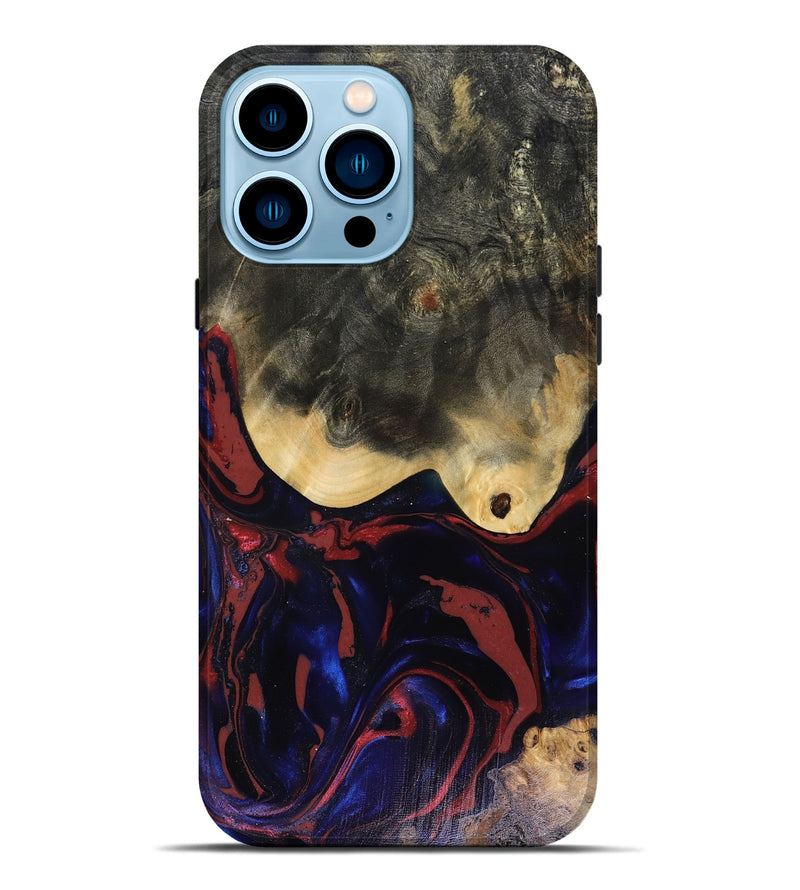 iPhone 14 Pro Max Wood Live Edge Phone Case - Dillon (Red, 816151)