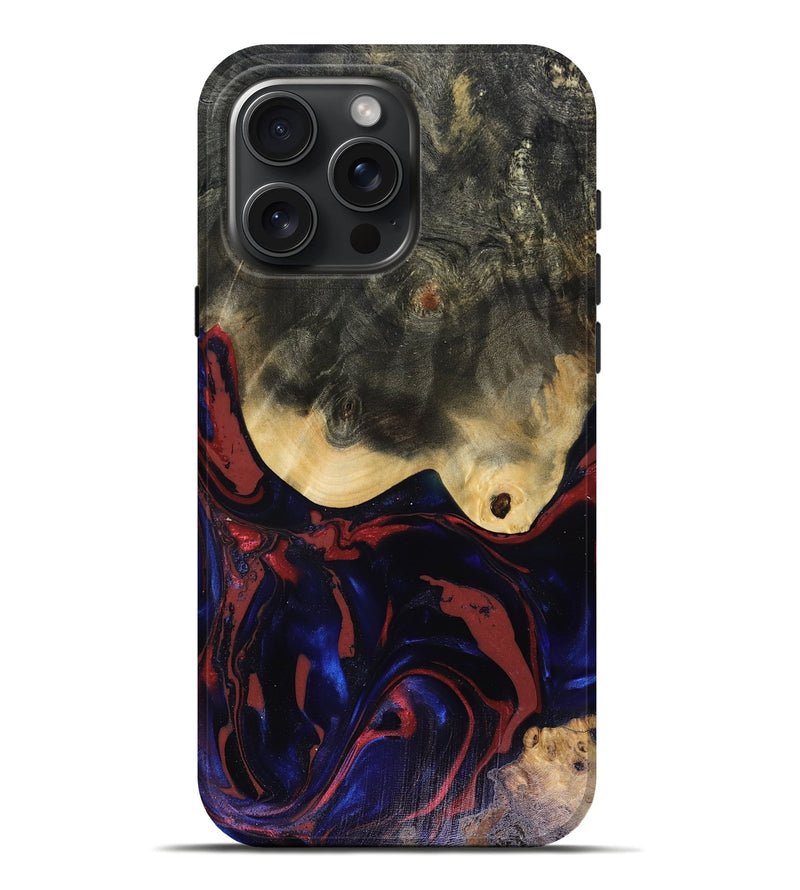 iPhone 16 Pro Max Wood Live Edge Phone Case - Dillon (Red, 816151)