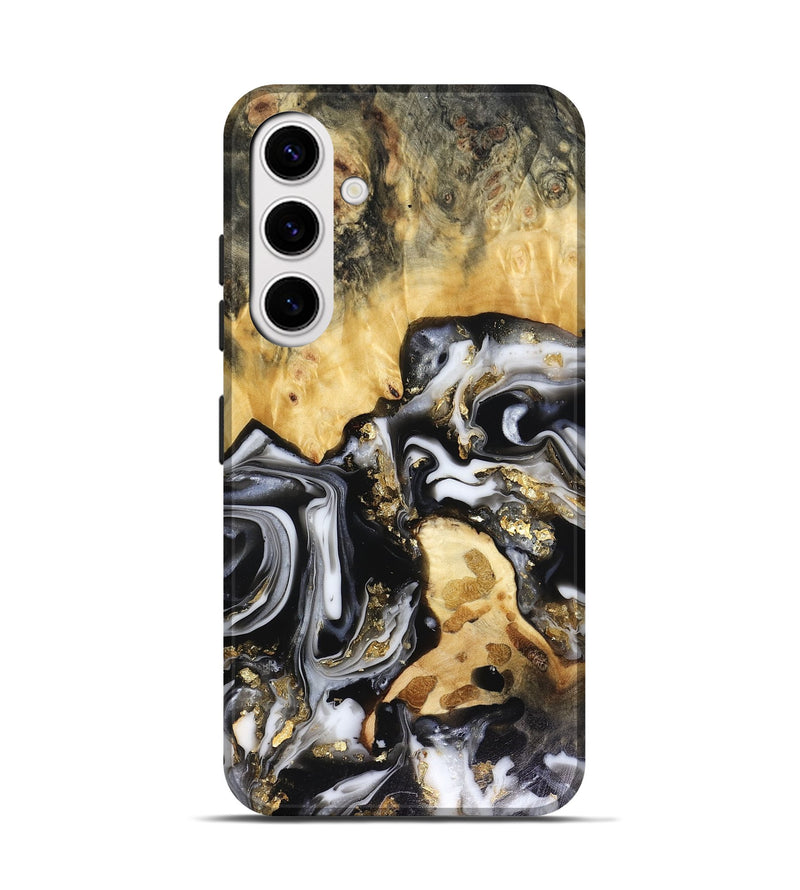 Galaxy S25 Wood Live Edge Phone Case - Bjorn (Black & White, 816152)