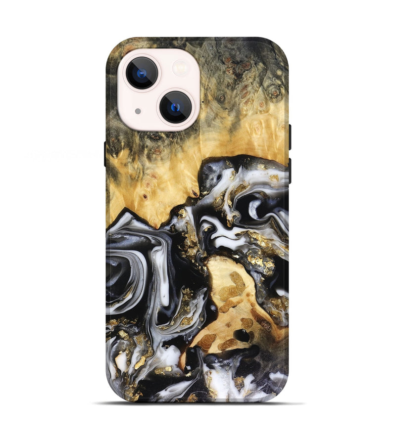 iPhone 13 Wood Live Edge Phone Case - Bjorn (Black & White, 816152)