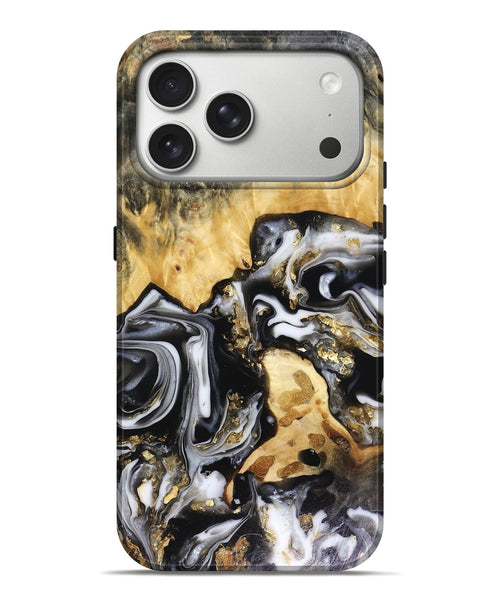 iPhone 17 Pro Max Wood Live Edge Phone Case - Bjorn (Black & White, 816152)
